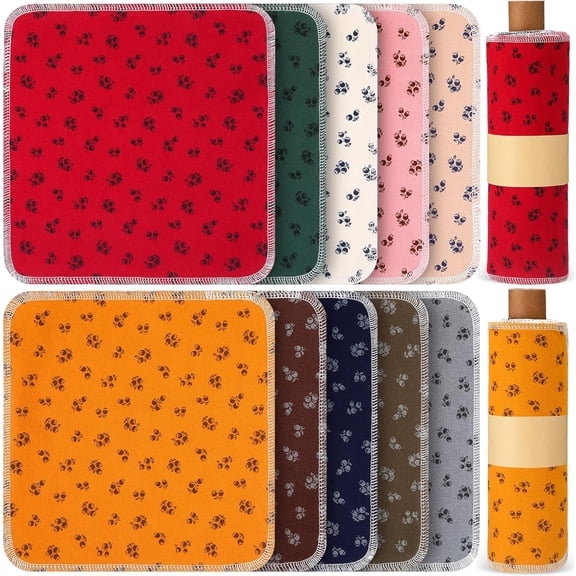 50 Pcs Reusable Paper Towels Paperless Reusable Cotton Cloths Toilet Absorbent Washable Paper Towels with Roll Kitchen Dishcloth for Kitchen Paperless Dishcloths(Rose)