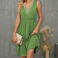 thumbnail image 2 of Up to 65% off!Summer Fashion Dresses for Women 2024 Plus Size Short Sleeve V-Neck Solid Color Pocket Makings Dress, 2 of 5