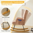 thumbnail image 2 of Rocking Chair Nursery,Upholstered Glider Rocker with High Backrest and Soild Legs,Accent Chair with 2 Side Pockets for Living Room Nursery Bedroom, Pink, 2 of 9