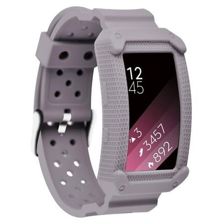 Samsung S Gear Fit Moretek Gear Fit2/Fit2 Pro Watch Bands Rugged Protective Case Cover Strap Bands for Samsung Gear fit 2 Smartwatch (Lavender) ()