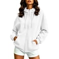 thumbnail image 2 of YSUEJPF Oversized Hoodies for Women Zip Up Hooded Sweatshirt Fleece Lined Fall Track Jackets with Pockets, 2 of 9