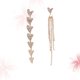 thumbnail image 4 of EeaseMX 1 par de pendientes asimétricos con forma de corazón, colgantes para mujer, elegantes pendientes de oro rosa., 4 of 7
