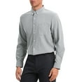 thumbnail image 5 of CAMISA DE NEGOCIO OXFORD DE MANGA LARGA PARA HOMBRES CON CUELLO BOTÓN REGULAR FIT XL GRIS, 5 of 5