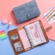thumbnail image 2 of La carpeta de cuero A6 Macaron se puede llenar con 12 hojas sueltas, bolsa con cremallera, libro de almacenamiento de cambio de billetes, 2 of 5