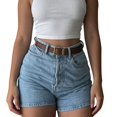 thumbnail image 3 of Gsakboxl Women's Shorts Women High Waist Solid Color Stretch Denim Shorts Classic 5 Pocket Casual Jean Hot Pants Light Blue, 3 of 10
