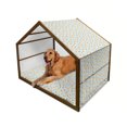thumbnail image 1 of Space Pet House, Graphic Tile with Clouds Suns Stars and Moons Swirled Celestial Sky Elements Art, Outdoor & Indoor Portable Dog Kennel with Pillow and Cover, 5 Sizes, Multicolor, by Ambesonne, 1 of 4