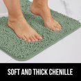 thumbnail image 3 of Bath Rug 24x17, Thick Soft Absorbent Chenille, Rubber Backing Quick Dry Microfiber Mats, Machine Washable Rugs for Shower Floor, Bathroom Runner Bathmat Accessories Decor, Sage Green, 3 of 6