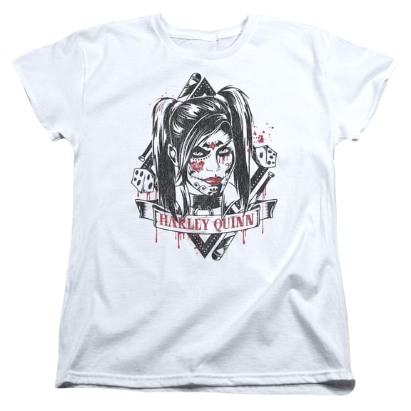 Batman Arkham Knight Sugar Quinn S/S Women's T-Shirt White