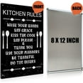 thumbnail image 2 of Funny Kitchen Rules Metal Tin Sign Wall Art Decor Vintage Sign for Home Caf?Bar Decor Gifts - Black, 2 of 8