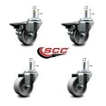 thumbnail image 2 of Semi Steel Swivel Grip Ring Caster Set 4 -3" Wheels&7/16" Stems-2 w/BRK, 2 of 2