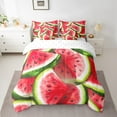 thumbnail image 2 of Erosebridal Watermelon Print Bedding Sets Full Size, 3D Fruit Theme Comforter Sets with Sheets, Reversible 7pcs, 2 of 5