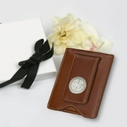 Personalized Monogram Leather Money Clip Gift Boxed