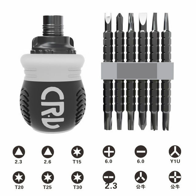 Ratchet Screwdriver Set Labor-saving Telescopic Dual-purpose Ratchet Screw Bits Repair Tool Kit for Smart Phone Computer Watch Glasses Electronics