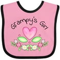 thumbnail image 3 of Inktastic Grampy's Girl Heart Flowers Girls Baby Bib, 3 of 4