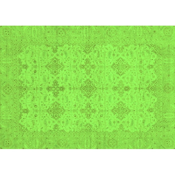 Ahgly Company Indoor Rectangle Abstract Green Modern Area Rugs, 2' x 5'