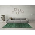 thumbnail image 3 of Ahgly Company Indoor Square Abstract Turquoise Blue Modern Area Rugs, 3' Square, 3 of 4