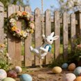 thumbnail image 6 of Garden Statue Wall Hanging Bunny, Indoor Outdoor Hanging Rabbits Lover Sculpture Funny Simulation Art Décor Figurine Ornament for Fence Pathway Backyard Landscape Tree Decorations, 6 of 6