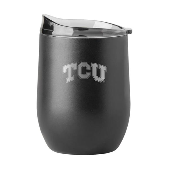 Logo Brands 215-S16PB-BLK-9 TCU 16 oz Black Etched Powder Coat Curved Beverage