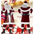 thumbnail image 3 of Traje navideño de terciopelo de lujo para adultos, traje de Papá Noel, guantes, chal, sombrero, Tops, cinturón, cubierta de pie, guantes de Cosplay de alta calidad, 3 of 4