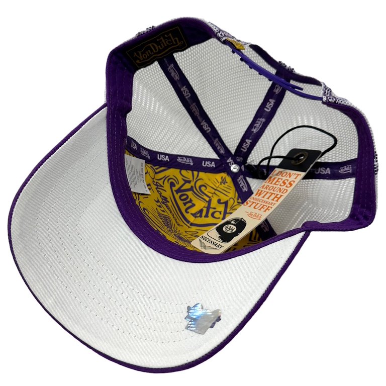 Von Dutch Trucker Hat Purple Gold Embroidered Logo Patch  display picture 1