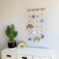 thumbnail image 2 of PENGXIANG Clouds Macrame Woven Tapestry Wall Hanging Photo Prop Rainbow Pom-Pom Tapestry, 2 of 5