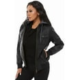 thumbnail image 6 of KVE Women's Faux Leather Jacket Waterproof Motorcycle Bomber Jacket Vintage PU Moto Biker Coat Black X-Large, 6 of 9