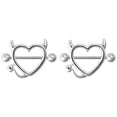 thumbnail image 2 of YYKihy PAIR Nipple Shields Fangs Design Body Jewelry Steel Barbell Rings, 2 of 7