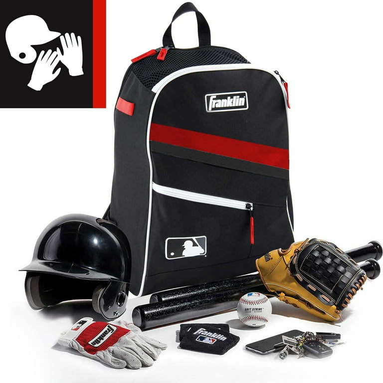 Franklin Sports Baseball Backpack Bag MLB Batpack Red Black