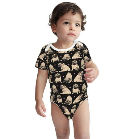 

Haiem French Bulldog Printed Unisex-Baby Short Sleeve Onesies Bodysuits Unisex Babies Snap-Up Rompers-3 Months