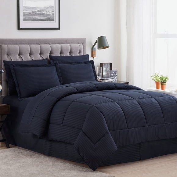 Set de edredón Sweet Home Collection Queen Dobby Navy