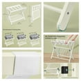 thumbnail image 3 of LEDREM Set of 2 Solid Wood Luggage Rack with Storage Shelf, Foldable Suitcase Stand No Assembly Required for Guest Room Hotel Bedroom, Cream White, 3 of 6