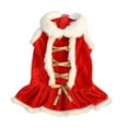 thumbnail image 3 of Noël pour Chien Rouge Jupe Chiot Robe d'Hiver Vêtements pour Animaux en Velours Costume Chaud, 3 of 10