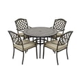 thumbnail image 6 of Mondawe 5-Piece Cast Aluminum Outdoor Dining Set with Round Table and 4 Chairs with Grey Cushions, 6 of 12