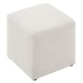 thumbnail image 4 of Ottoman Accent Chair, Ivory White, Fabric, Living Kitchen Cafe Bistro Hospitality Restaurant, Modern Contemporary HB36568, 4 of 9