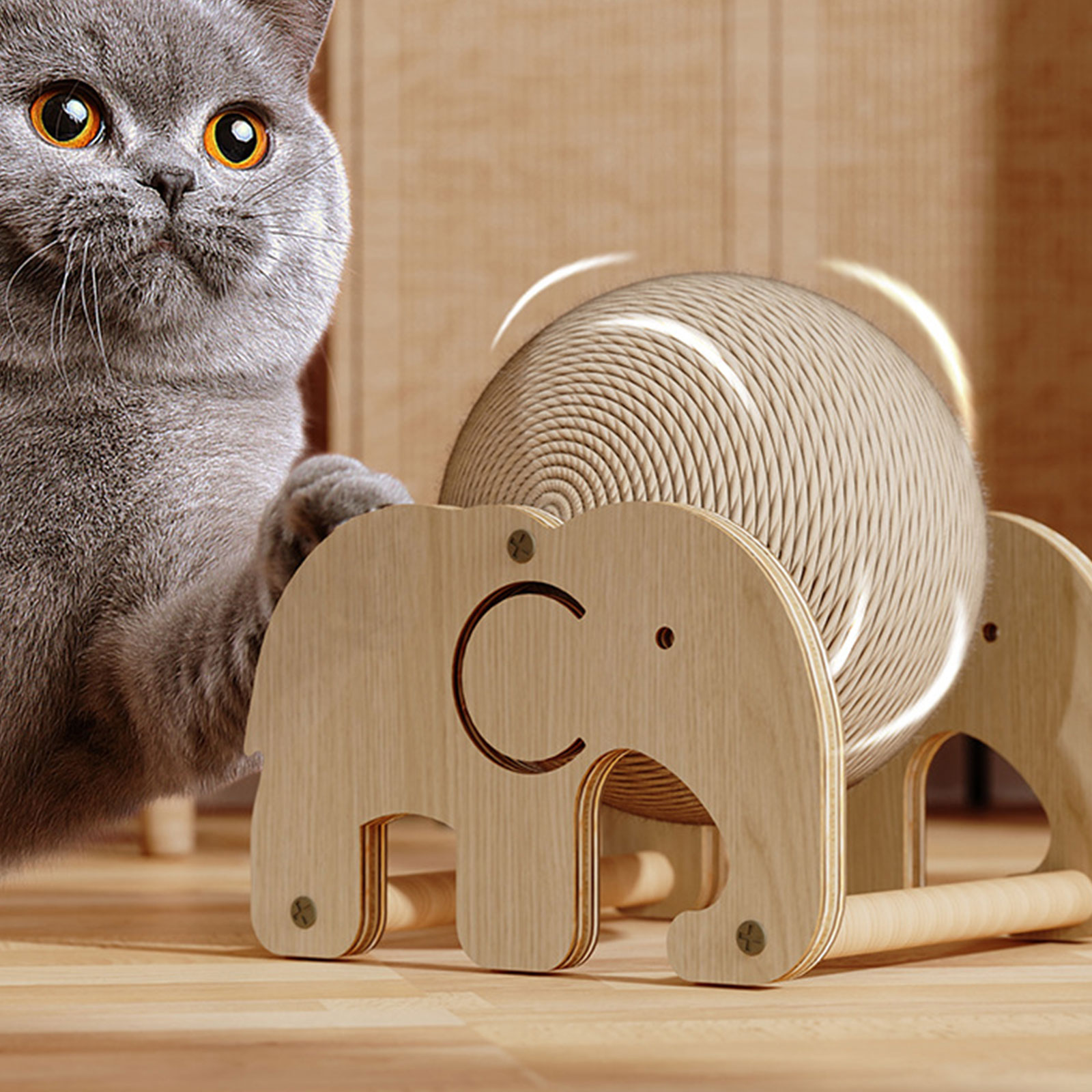 Heavy Density Cats Scratcher Sphere with Stable Stand Grinding Claws Card Sphere Cats Scratching Paper Sphere Scrapers Toy