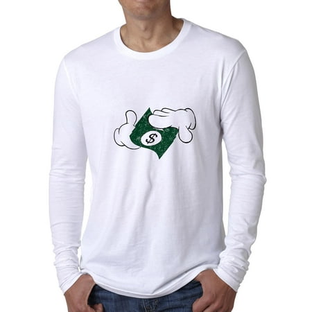 Make It Rain Flipping Money Graphic Men's Long Sleeve (Best Way To Make Money Selling T Shirts)