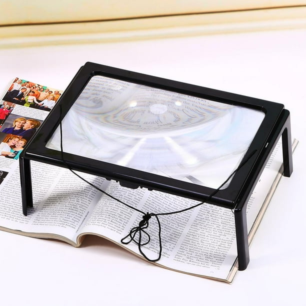 HandsFree 3X Magnifying Glass Large FullPage Rectangular Magnifier