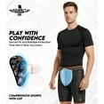 thumbnail image 4 of Exxact Sports Mens Compression Shorts with Soft Athletic Cup for Baseball Football Hockey, Mens Cup Underwear with Cup - (AXL, Gray), 4 of 7