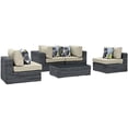 thumbnail image 2 of Modway Summon 5 Piece Outdoor Patio Sunbrella® Sectional Set in Canvas Tuscan, 2 of 12