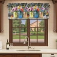 thumbnail image 6 of Spring Flowers Curtain Valances for Windows, Kitchen Valance Window Treatments Panel 2 Pack, Botanical Blooms Floral Painting Art Rod Pocket Short Curtains for Bathroom Bedroom 60 x 18 Inch, 6 of 8