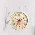 thumbnail image 4 of jifeng Station Clock Retro Vintage Clock Ornament Weatherproof Garden Clock for Outdoor White with Rose, 4 of 8