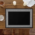 thumbnail image 2 of Black Geometric Placemats for Dinning Table Set of 6, Country Farm Traditional Chinese Tile Burlap Kitchen Place Mats Waterproof Cloth Table Mats, Indoor Outdoor Placemats Easy Clean Dinner Decor, 2 of 8