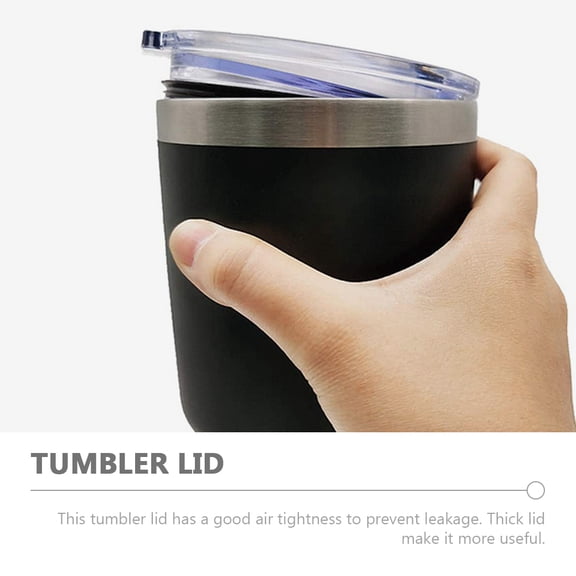 PTOOTP 2-Pack Transparent Replacement Cup Lids for Modern Cups and Leak-Resistant Drink Covers