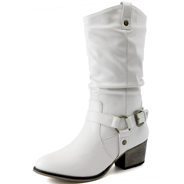 slouch mid heel boots