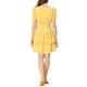 thumbnail image 3 of Vestido corto M amarillo de doble capa con volantes, cuello atado, mangas fruncidas y cintura elástica de Inspire Chic para mujer, 3 of 7