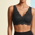 thumbnail image 5 of Alun Women's Elegant Lace Deep V-Neck Curvy Racerback Bras Lightweight Breathable No Underwire Bralette Light Support Full Coverage Daily Wear Bra Black XXL, 5 of 5