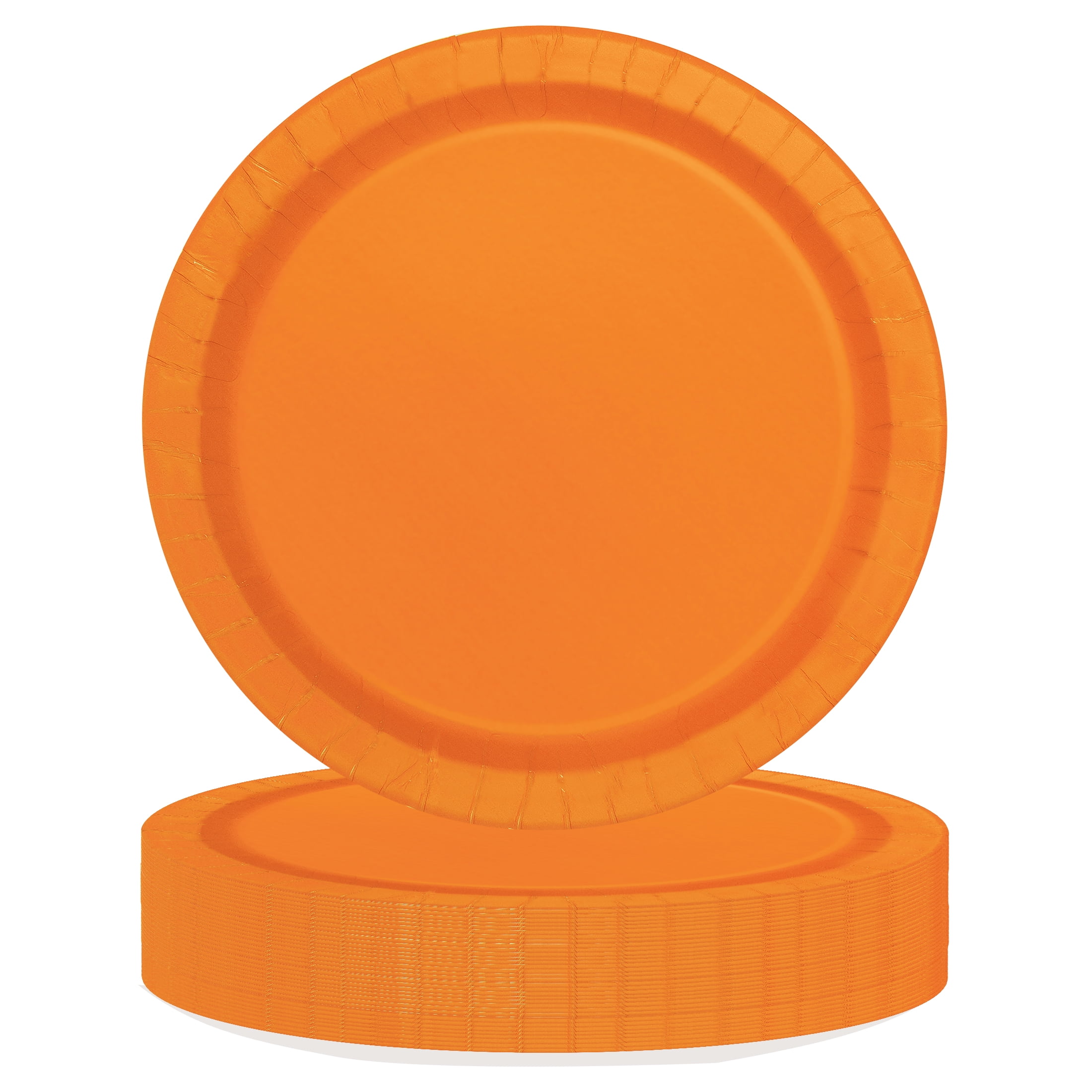 Way To Celebrate Orange Disposable Paper Plates, 9 in, 55 Count