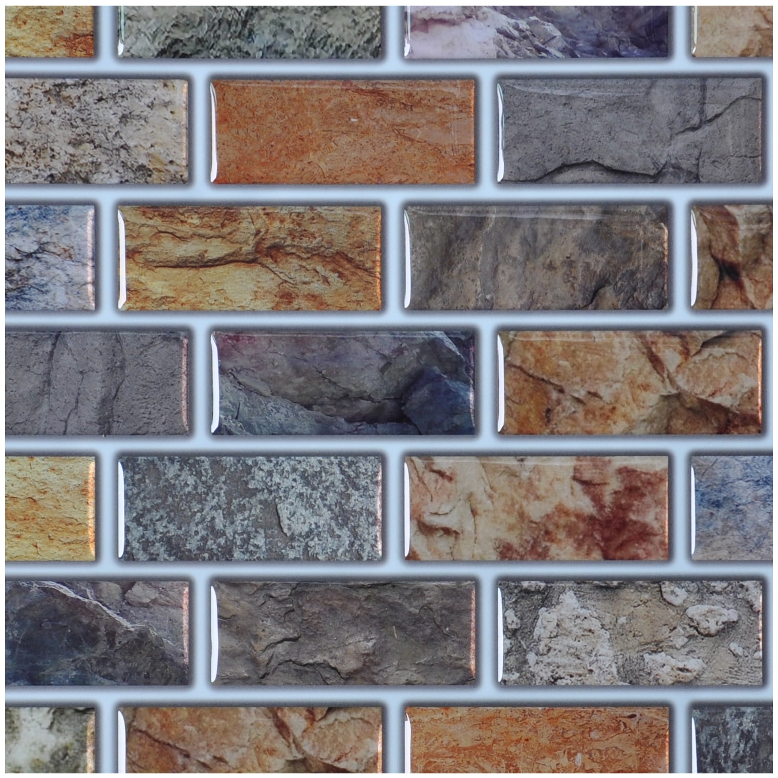 Art3d Amber Mix Peel and Stick Backsplash Tile  Kitchen Wall Tile 12 in. x 12 in. (10-Pack)