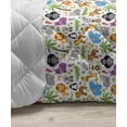 thumbnail image 3 of Cartoon Down Alternative Comforter, Teddy Bears and Toys with Letters on Imagery Blue Background, Microfiber Quilt for All Season, 5 Sizes, Pale Blue Aqua, by Ambesonne, 3 of 3
