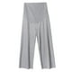thumbnail image 4 of ShomPort Women's Maternity Pants Loose Comfy Elastic High Waist Wide Leg Pregnancy Pants with Adjustable Belt, 4 of 7